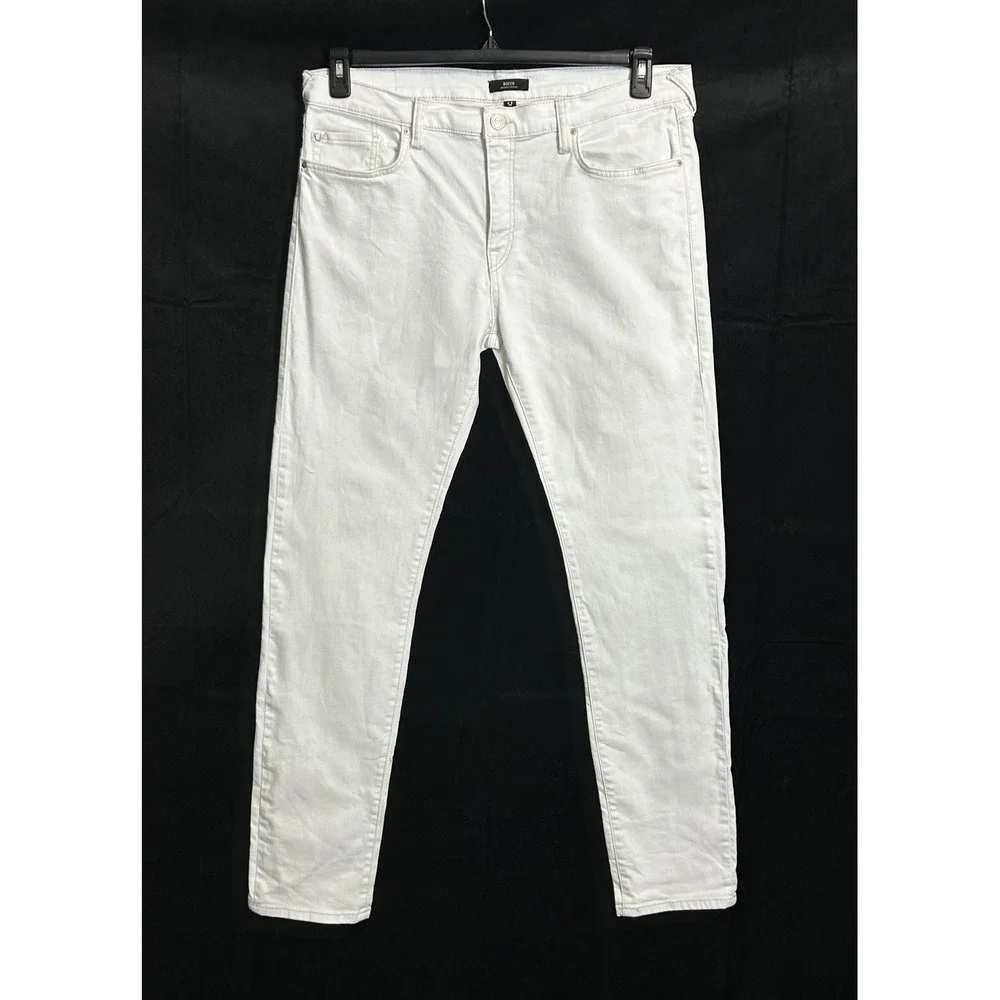 True Religion Rocco Relaxed Skinny Jeans White Renegade SN Mens 33 Stretch Denim